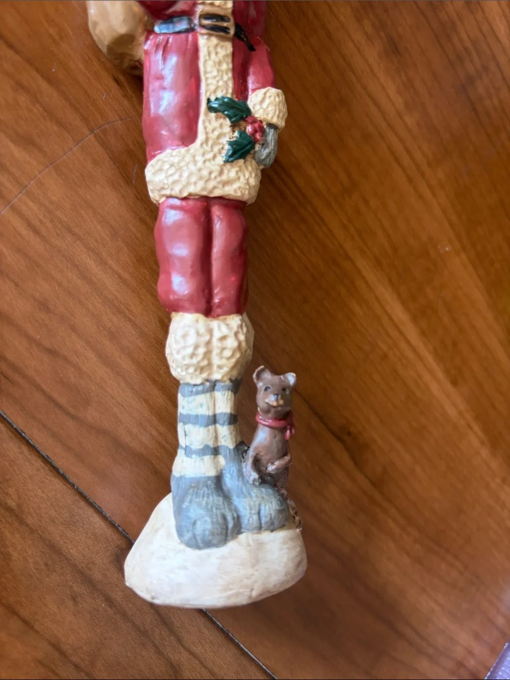 Kandy folk art Santa kitty cat figurine signed 1992